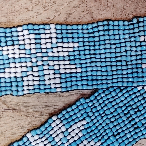 Beautiful vintage beaded wide boho belt - Picture 3 of 4